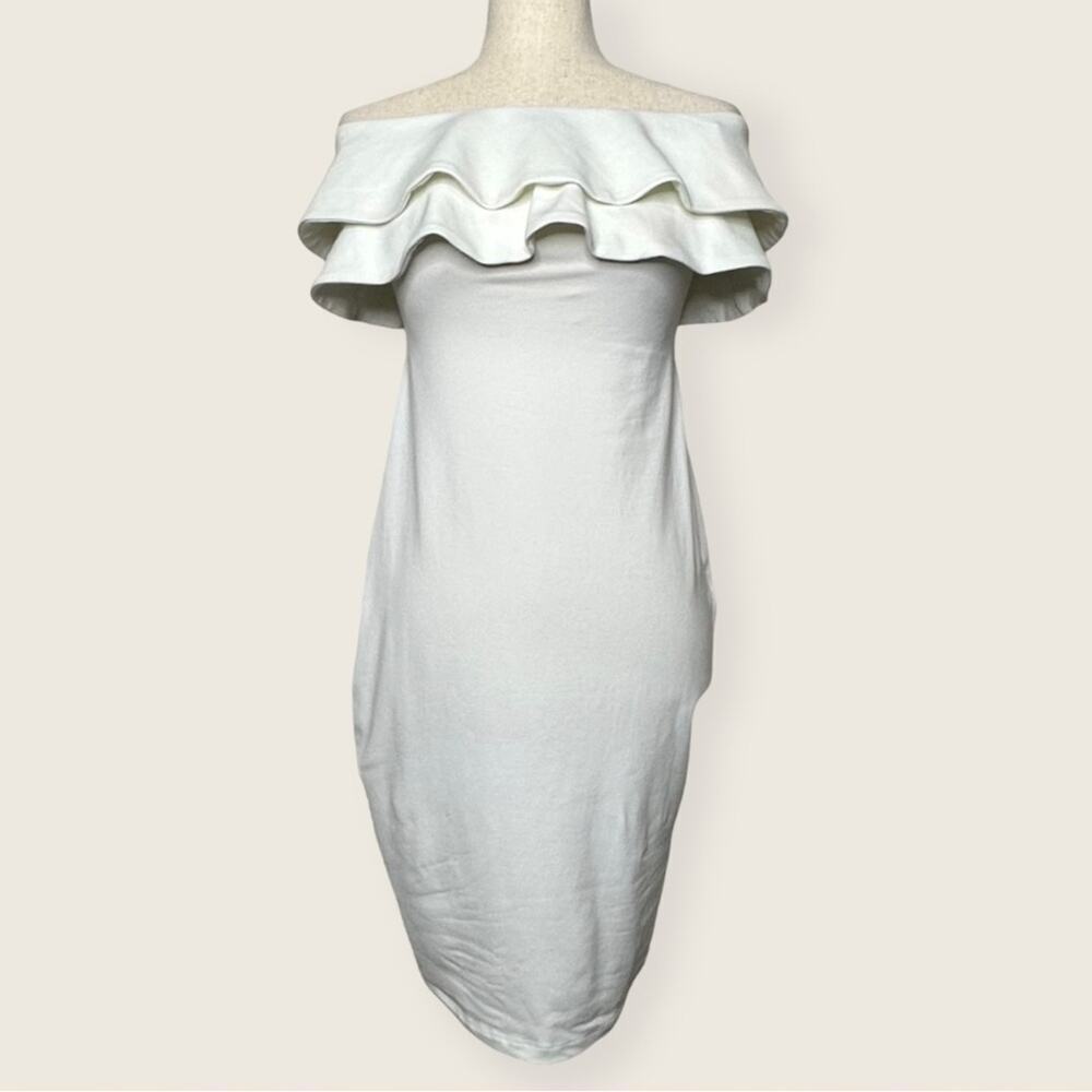 NWT | Susana Monaco | Off Shoulder Ruffle Dress | White | Small